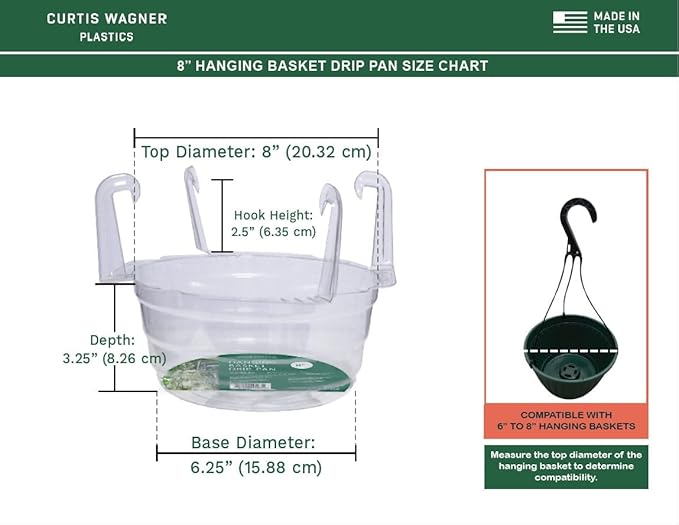 hanging plant drip pan Curtis Wagner Plastics Hanging Basket Drip Pans (5-Pack)