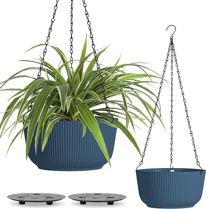 t4u self watering planter T4U 10 Inch Hanging Planters for Indoor Outdoor Plants, Hanging Basket – Grow It Depot