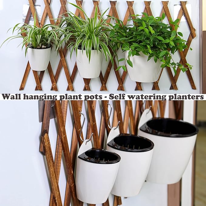 wall mounted self watering planter 6 Packs 5" Plastic Self Watering Pots Wall Hanging Planters Wall Mount – Grow It Depot
