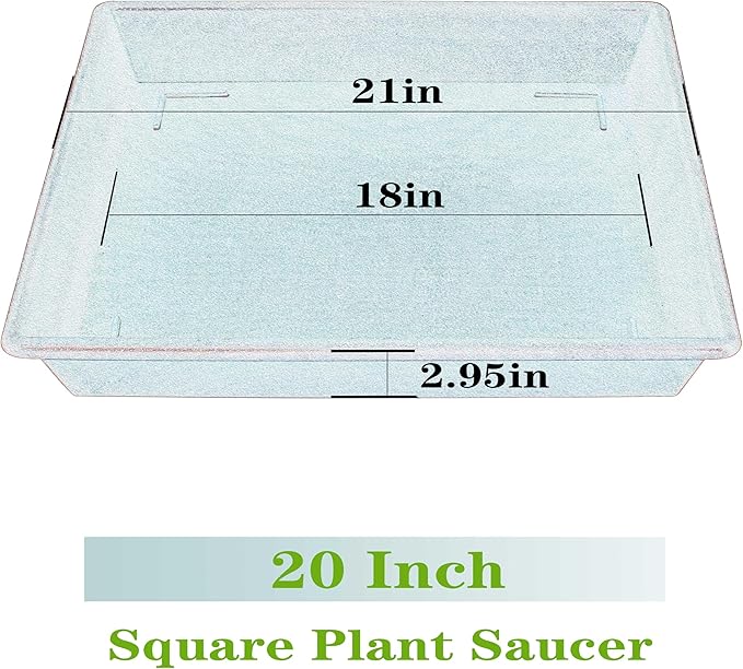 Square Plant Saucer 20 Inch 2 Pack, Large Plant Trays for Pots Heavy D –  Grow It Depot