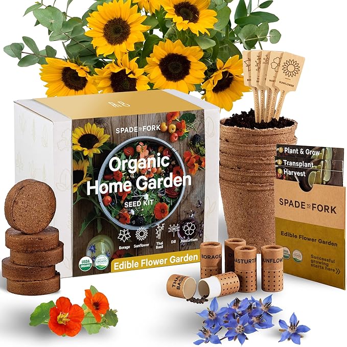 edible flower seed kit Organic Edible Flower Garden Seed Kit