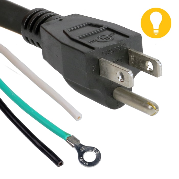 8' Grow1 DIY 16 Gauge 120V Electric Cord - Image 2