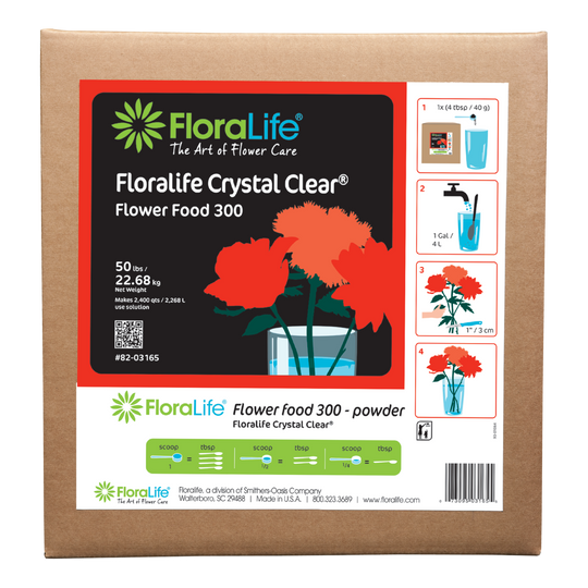 FLORALIFE CRYSTAL CLEAR FLOWER FOOD 300 POWDER, 50 LB. Grow It Depot
