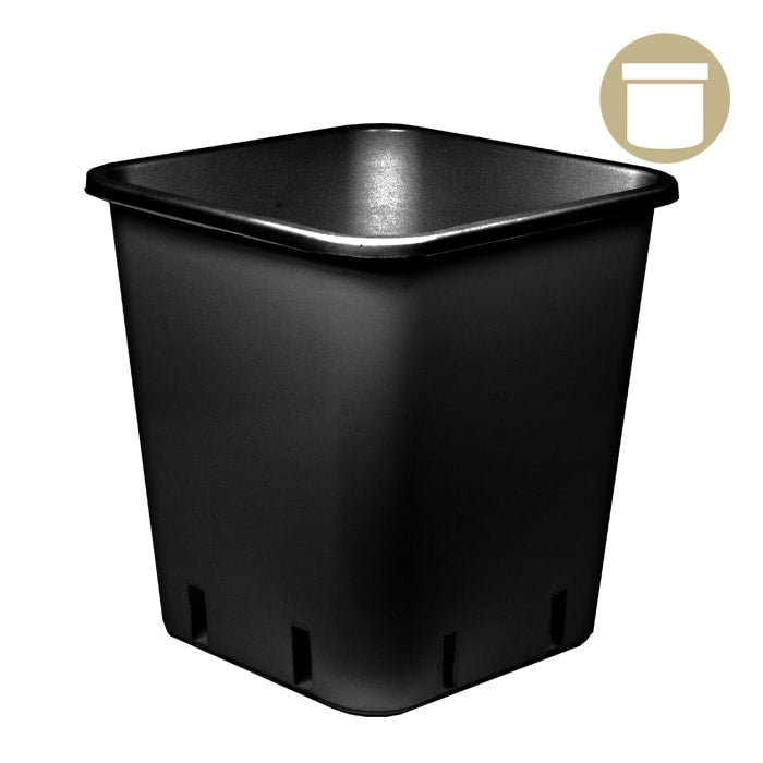plant pot square shape 4.5 Gal Black Square Pot – Grow It Depot