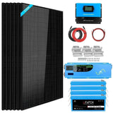 Off Grid Solar Kit 6000W 48VDC 120V/240V 10.24KWH Lithium Battery 6 X 370 Watt Solar Panels SGK-PRO64