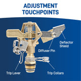 1/2" Brass Impact Sprinkler Head | 55032