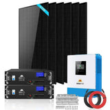 Off-Grid Solar Kit 5000W 48VDC 120V 10.24KWH Lithium Battery 6 X 415 Watts Solar Panels SGR-5KE