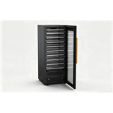 Flavorwise CH-172A with the door open, showing ten stainless steel shelves