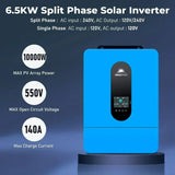Off-Grid Solar Kit 6500W 48VDC 120/240VAC 5.12KWH PowerWall Lithium Battery 6 X 370 Watts Solar Panels SGM-655M