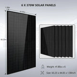 Off Grid Solar Kit 6000W 48VDC 120V/240V 10.24KWH Lithium Battery 6 X 370 Watt Solar Panels SGK-PRO64
