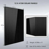 Off-Grid Solar Kit 18000W 48VDC 120V/240V 30.72KWH Lithium Battery 20 X 415 Watts Solar Panels SGR-18K20E