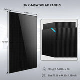 Hybrid Solar Kit 11.4KW 48V Split Phase 51.2 KWH Lithium Battery 36 X 450 Watt Solar Panel SGH-11N5E