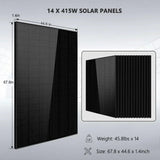 Off-Grid Solar Kit 13000W 48VDC 120V/240V 20.48KWH Lithium Battery 14 X 415 Watts Solar Panels SGR-13KM
