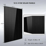 Off-Grid Solar Kit 18000W 48VDC 120V/240V 30.72KWH Lithium Battery 20 X 415 Watts Solar Panels SGR-18K20E