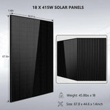 Off-Grid Solar Kit 18000W 48VDC 120V/240V 30.72KWH Lithium Battery 20 X 415 Watts Solar Panels SGR-18K20E
