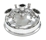 BVV Compression 10" Tri-Clamp x (2) 2" Tri-Clamp x (1) 1.5" TriClamp x (2) 3/8" Compression x 1/4" Compression x 1/2" Compression Hemispherical Lid