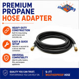 Flame King Thermo Rubber RV Slide Out Hose Assembly, 106 Inch, 3/8 Inch ID, Female to Female, 106 inches