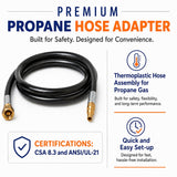 Flame King RV, Van, Trailer Low Pressure Quick Connect 48 Inch, 3/8 Inch ID Female SAE Gas Flare Fitting
