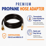 Flame King RV, Van, Trailer Low Pressure Quick Connect 72 Inch, 3/8 Inch ID Female SAE Gas Flare Fitting