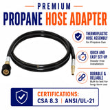 Flame King RV, Van, Trailer, Dual Quick Connect Hose, LP Gas Only, 72 Inch, 1/4 Inch