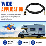 Flame King RV, Van, Trailer, Dual Quick Connect Hose, LP Gas Only, 72 Inch, 1/4 Inch