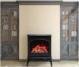 Amantii E50-NA Lynwood Series - 50 cm Freestand Electric Stove Featuring a Cast Iron Frame and a 10 Piece Birch Log Set