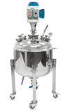 Jacketed Reactor with Motor and Collection Vessel