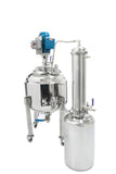Jacketed Reactor with Motor and Collection Vessel