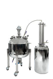 Jacketed Reactor with Motor and Collection Vessel