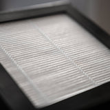 Close-up of the pleated air filter media