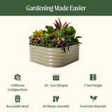 17" Tall 4 In 1 Small Modular Metal Raised Garden Bed Kit