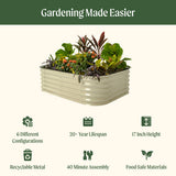 17" Tall 6 In 1 Medium Modular Metal Raised Garden Bed Kit