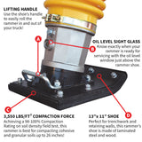 PRE ORDER: 3.6HP Honda Vibratory Rammer Jumping Jack Tamper with Honda GXR120 Engine Impact Force 3,550 lbs/ft