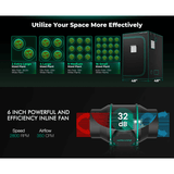 Mars Hydro TSW 2000 LED Grow Light + 4' x 4' Grow Tent + Inline Fan Combo with Speed Controller