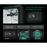 Mars Hydro 4" Inline Duct Fan with Temperature and Humidity Controller