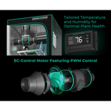 Mars Hydro 4" Inline Duct Fan and Carbon Filter Combo with Temperature and Humidity Controller