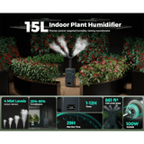 Mars Hydro 15L Large Humidifier with Ultrasonic Cool Mist, Temperature and Humidity Sensor, and Remote Control