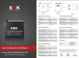 SOK Battery 12V [206Ah-H] 12V LiFePO4 Bluetooth & Optional Built-in heater | SK12V206H & SK12V206P