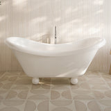Swiss Madison Plaisir II 67" Freestanding Bathtub with Round Feet in Glossy White