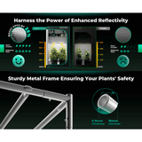 Mars Hydro FC-E4800 LED Grow Light + 4' x 4' Grow Tent + iFresh Inline Fan Combo with Temperature and Humidity Controller