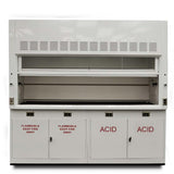 Fisher American 8′  Fume Hood w/ Acid Storage Cabinets