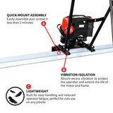 Tomahawk Battery Power Screed 36V 7ah Single Aluminum Blade Bundle (Choose 4ft, 6ft, 8ft, 10ft, 12ft, 14ft)