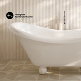 Swiss Madison Plaisir II 67" Freestanding Bathtub with Round Feet in Glossy White