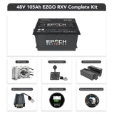 Epoch Batteries 48V 105Ah - LiMax Series - Lithium (LiFePO4) Golf Cart Battery - Complete Kit