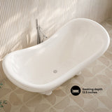 Swiss Madison Plaisir II 67" Freestanding Bathtub with Round Feet in Glossy White