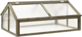Firwood Garden Portable Wooden Greenhouse - Raised Flower Planter with 2 Roofs, Mini Greenhouse Cabinet for Outdoor Indoor Use, 44.8"x31.4"x19.6"/Gray