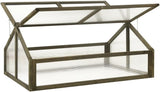 Firwood Garden Portable Wooden Greenhouse - Raised Flower Planter with 2 Roofs, Mini Greenhouse Cabinet for Outdoor Indoor Use, 44.8"x31.4"x19.6"/Gray