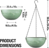 Marble Pattern 10 Inch Hanging Planter for Indoor Outdoor Plants, 2 Pack Hanging Planter Basket for Garden Home Decor Use (Green)