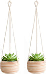 mkono plant hanger Mkono Ceramic Hanging Planter Macrame Plant Holder 5 Inch Cute Succule –  Grow It Depot
