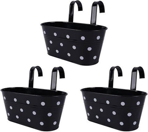 planter pots with hooks vensovo Metal Railing Planter for Outdoor Plants